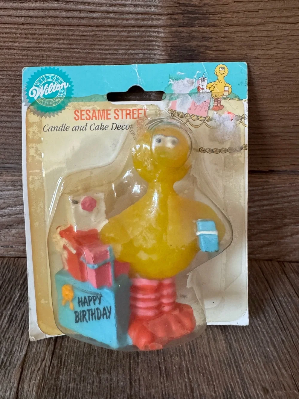 Vintage Wilton Sesame Street Big Bird 'Happy Birthday' Candle Cake Decoration